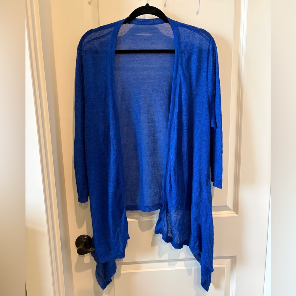 Lightweight Open-Front Blue Women’s Cardigan
